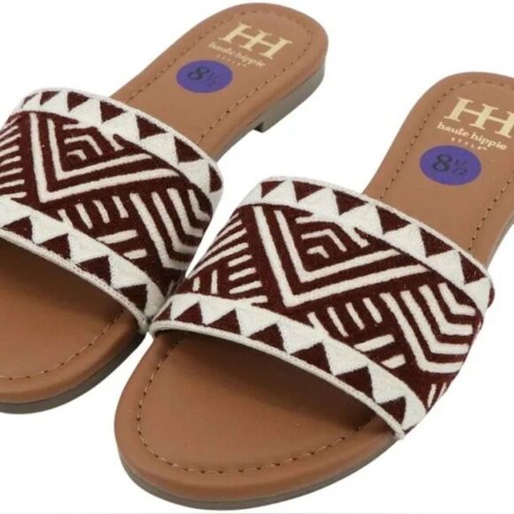 Haute Hippie Casual Women’s Size 10 Brown Aztec Embro Sandals NWT Boho - Picture 1 of 5